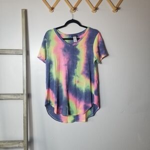 NWOT HEIMISH USA WOMEN'S TIE DYE V-NECK BLOUSE SIZE LARGE